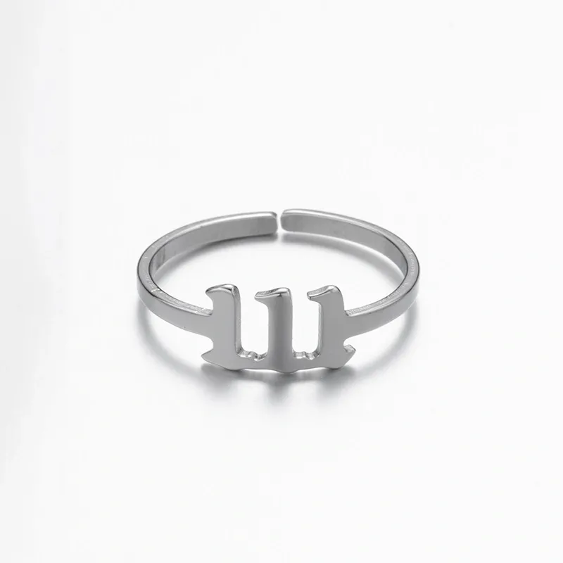 Adjustable Stainless Steel Angel Number Ring – Gold & Silver-Tone Numerology Band