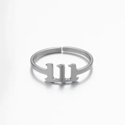 Adjustable Stainless Steel Angel Number Ring – Gold & Silver-Tone Numerology Band