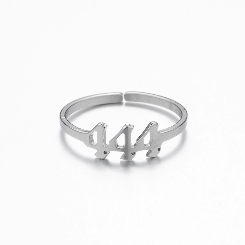 Adjustable Stainless Steel Angel Number Ring – Gold & Silver-Tone Numerology Band