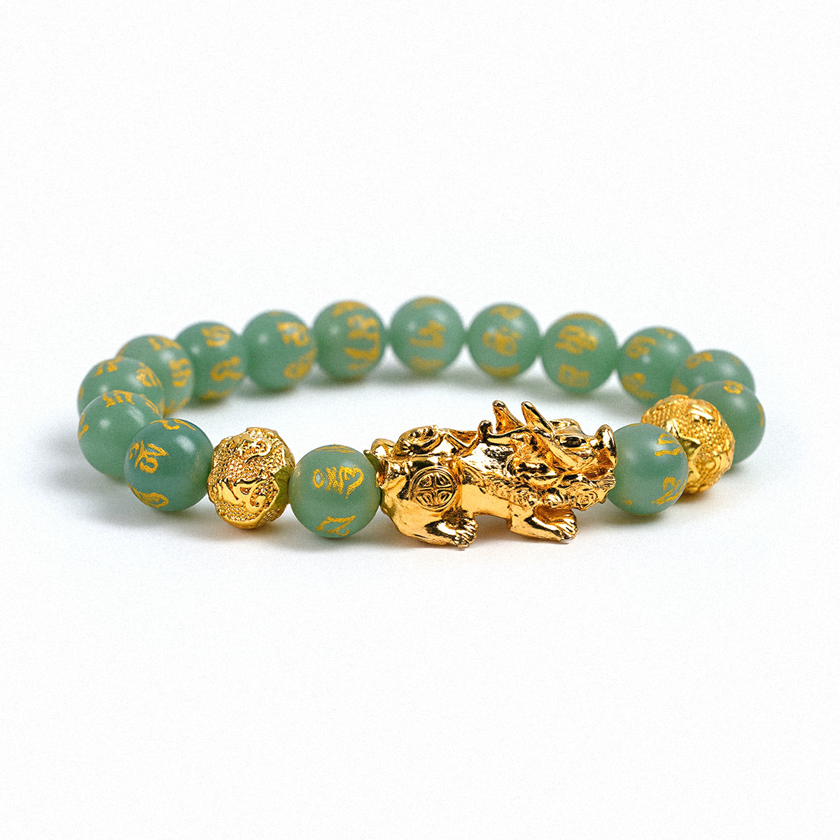 Wealth-Attracting Pixiu Green Aventurine Bracelet - The Source of Abundance