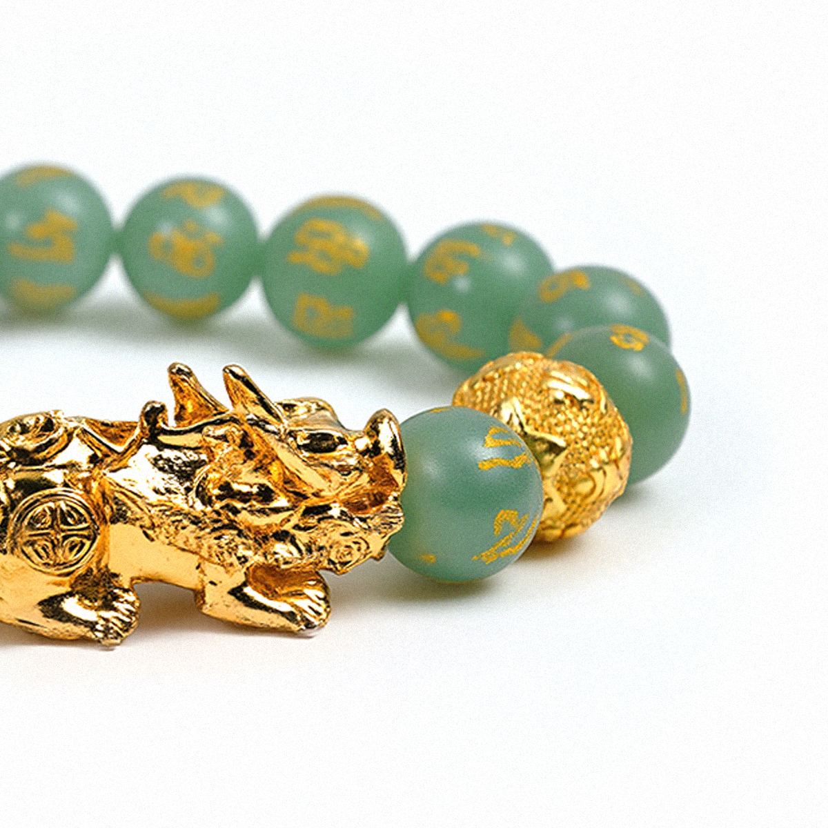 Wealth-Attracting Pixiu Green Aventurine Bracelet - The Source of Abundance