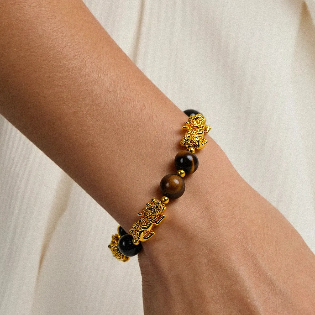 Wealth-Attracting Pixiu Tiger’s Eye Bracelet - The Light of Success