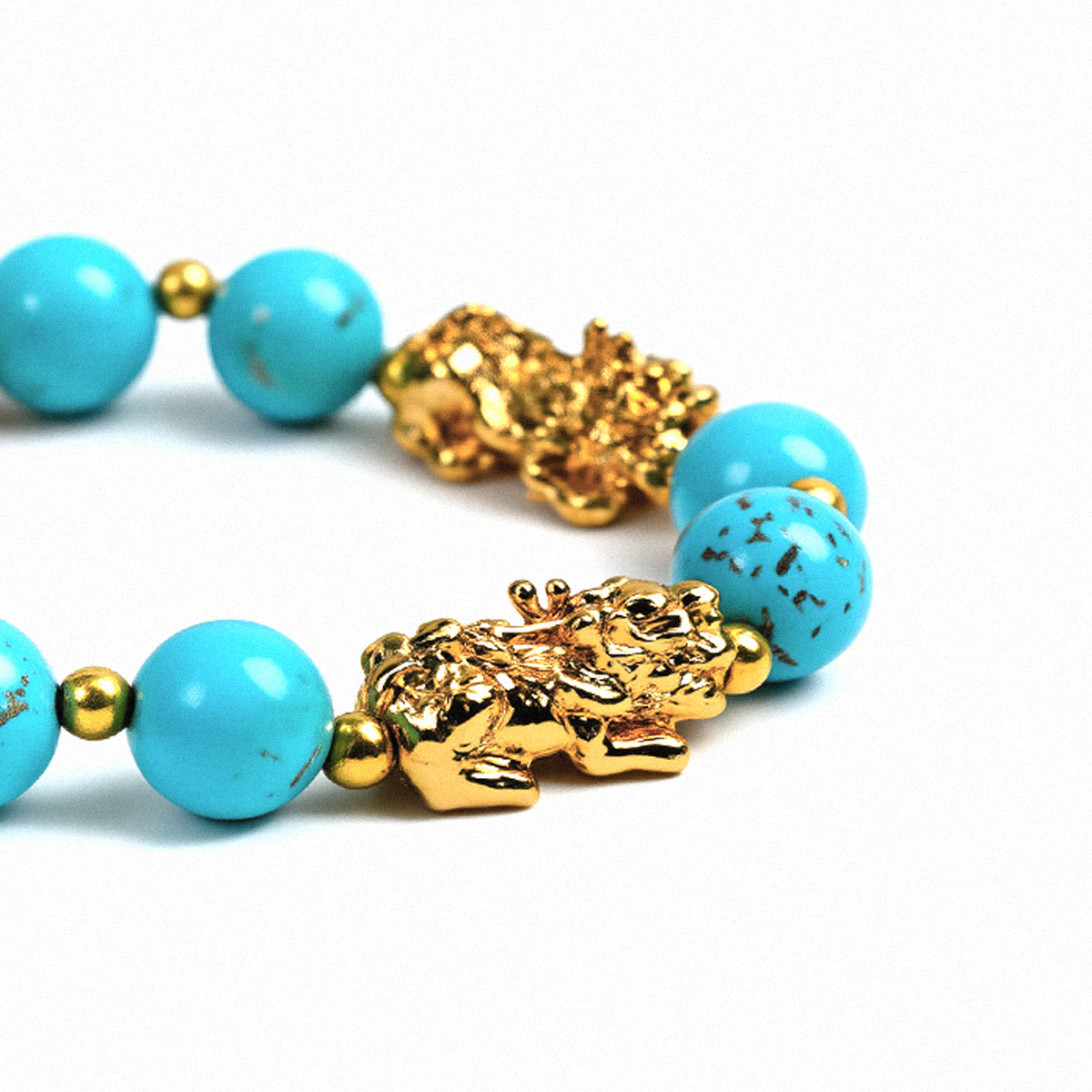 Wealth-Attracting Pixiu Turquoise Bracelet - The Guardian of Abundance