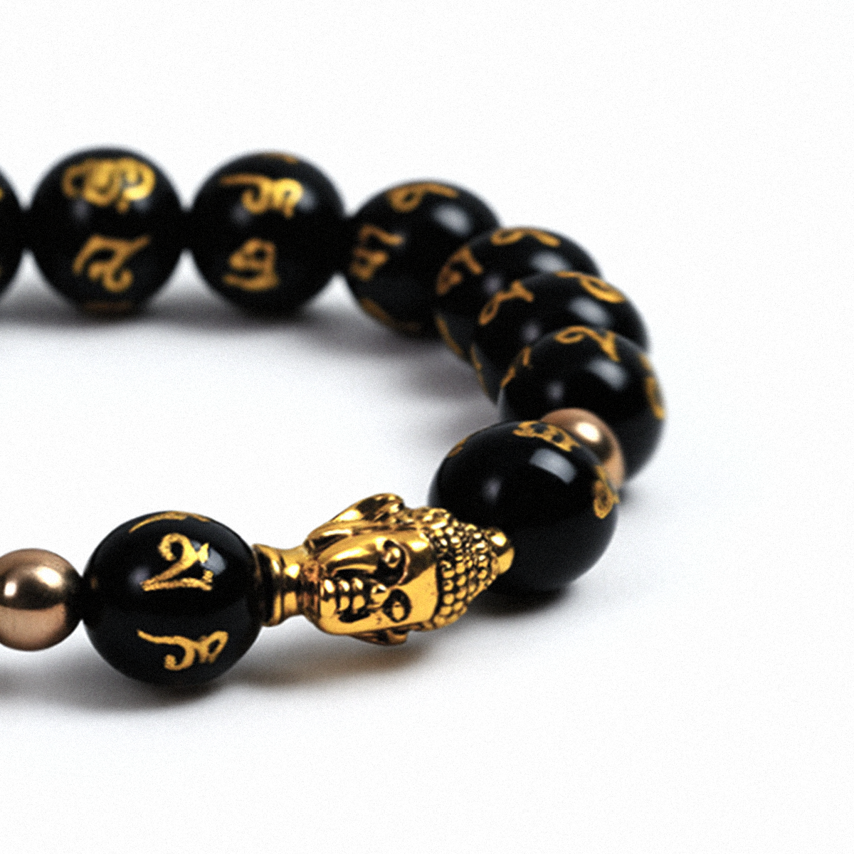 Obsidian Buddha Protection Bracelet - The Unyielding Shield