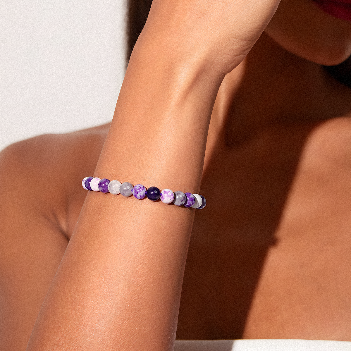 ​​Lepidolite Beads Bracelet – The Calm Within​​