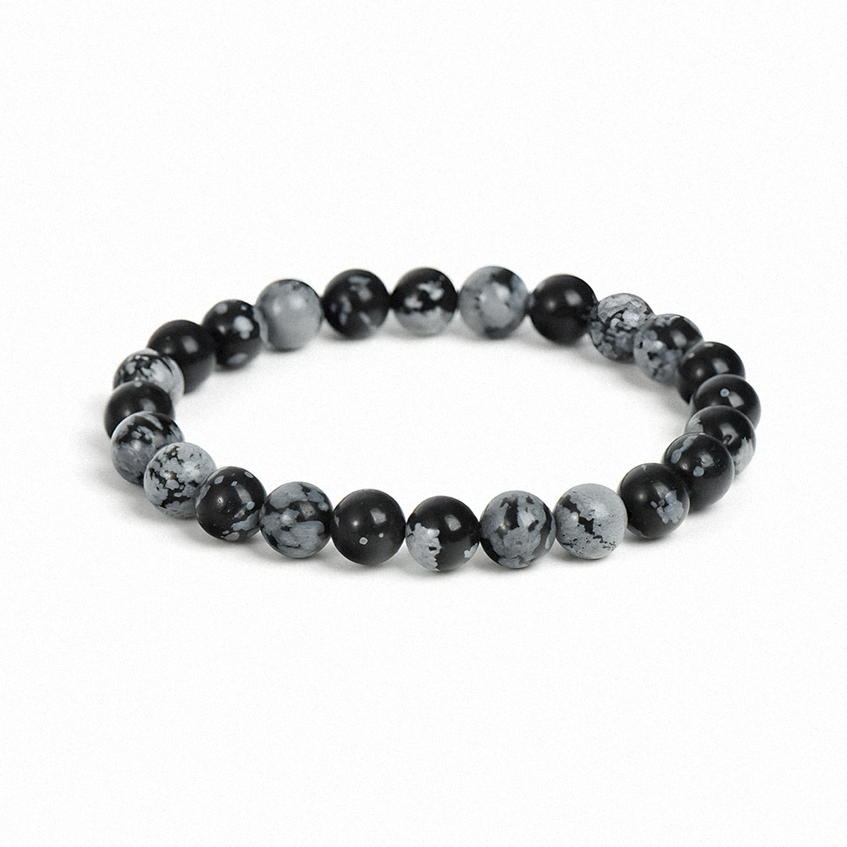 ​​Snowflake Obsidian Beads Bracelet – Clarity in Chaos​​