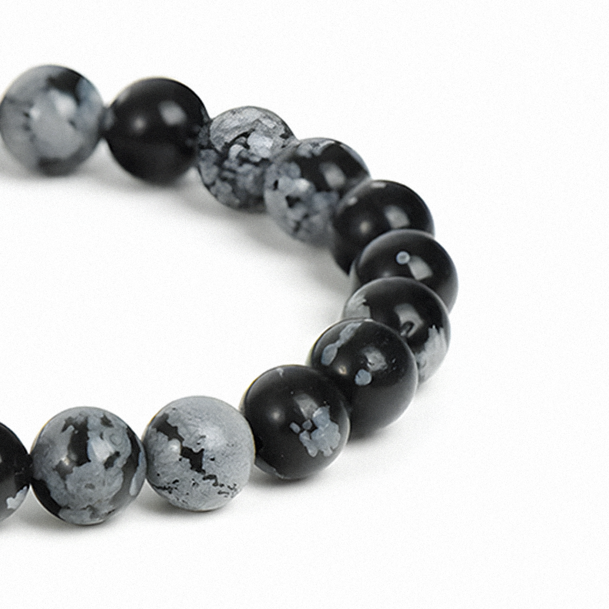 ​​Snowflake Obsidian Beads Bracelet – Clarity in Chaos​​