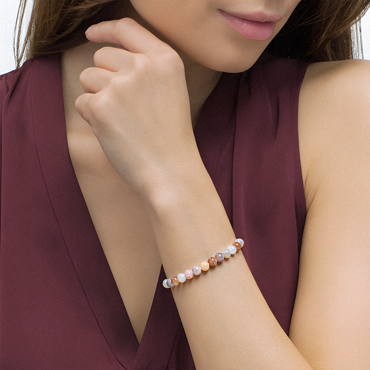 Violet Stone Beads Bracelet – Crown of Spiritual Wisdom​​