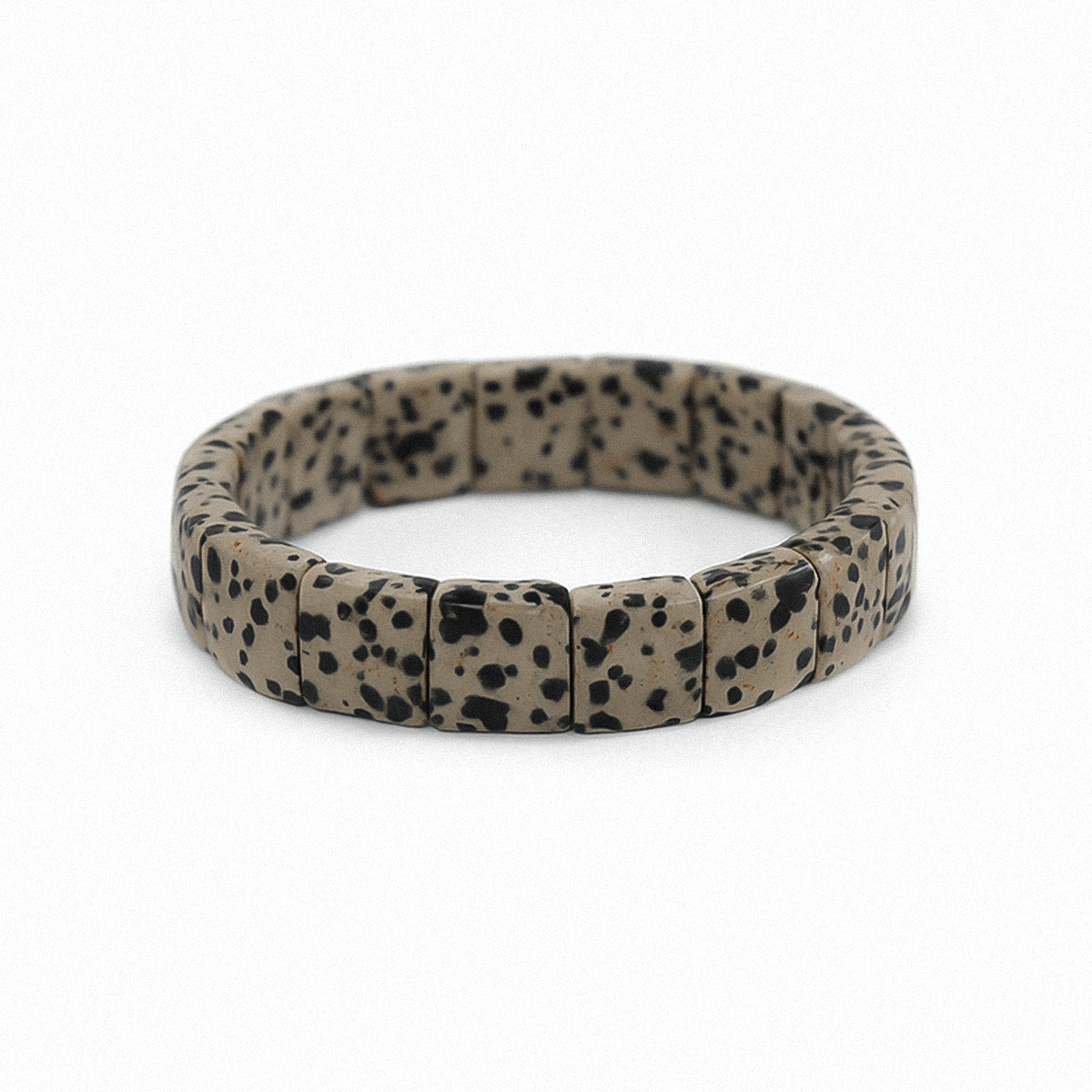 Dalmatian Jasper Flat Beaded Bracelet – The Joyful Guardian