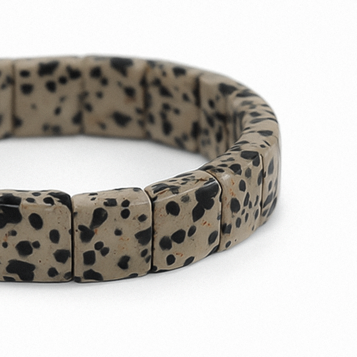 Dalmatian Jasper Flat Beaded Bracelet – The Joyful Guardian