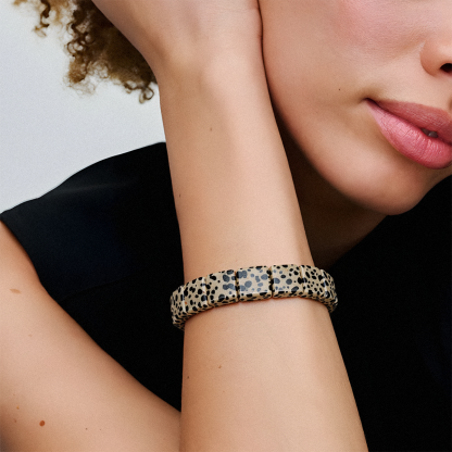Dalmatian Jasper Flat Beaded Bracelet – The Joyful Guardian