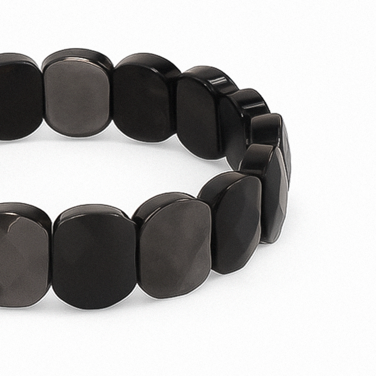 Silver Sheen Obsidian Flat Beaded Bracelet – The Mirror of Truth