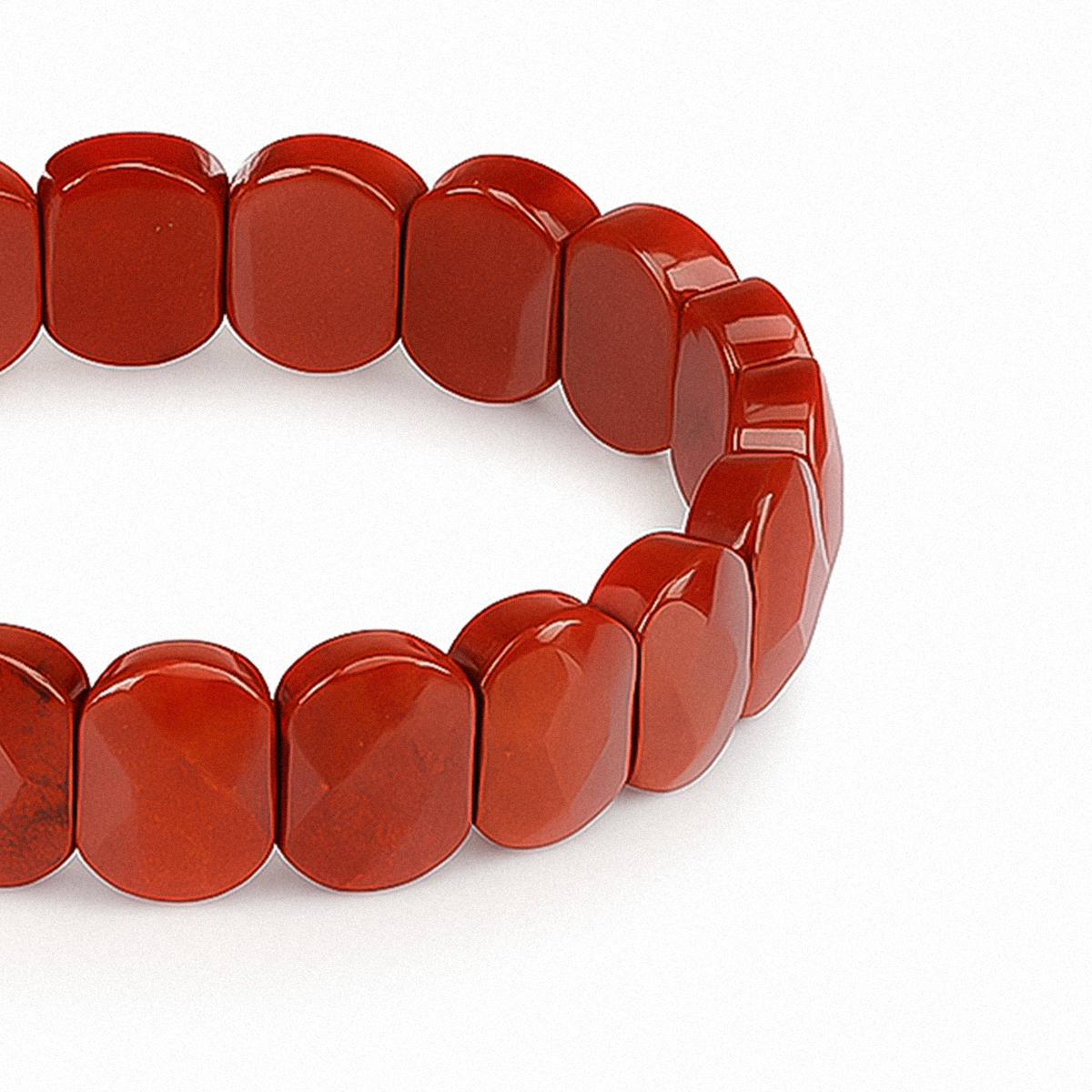 Red Jasper Flat Beaded Bracelet – The Flame of Courage