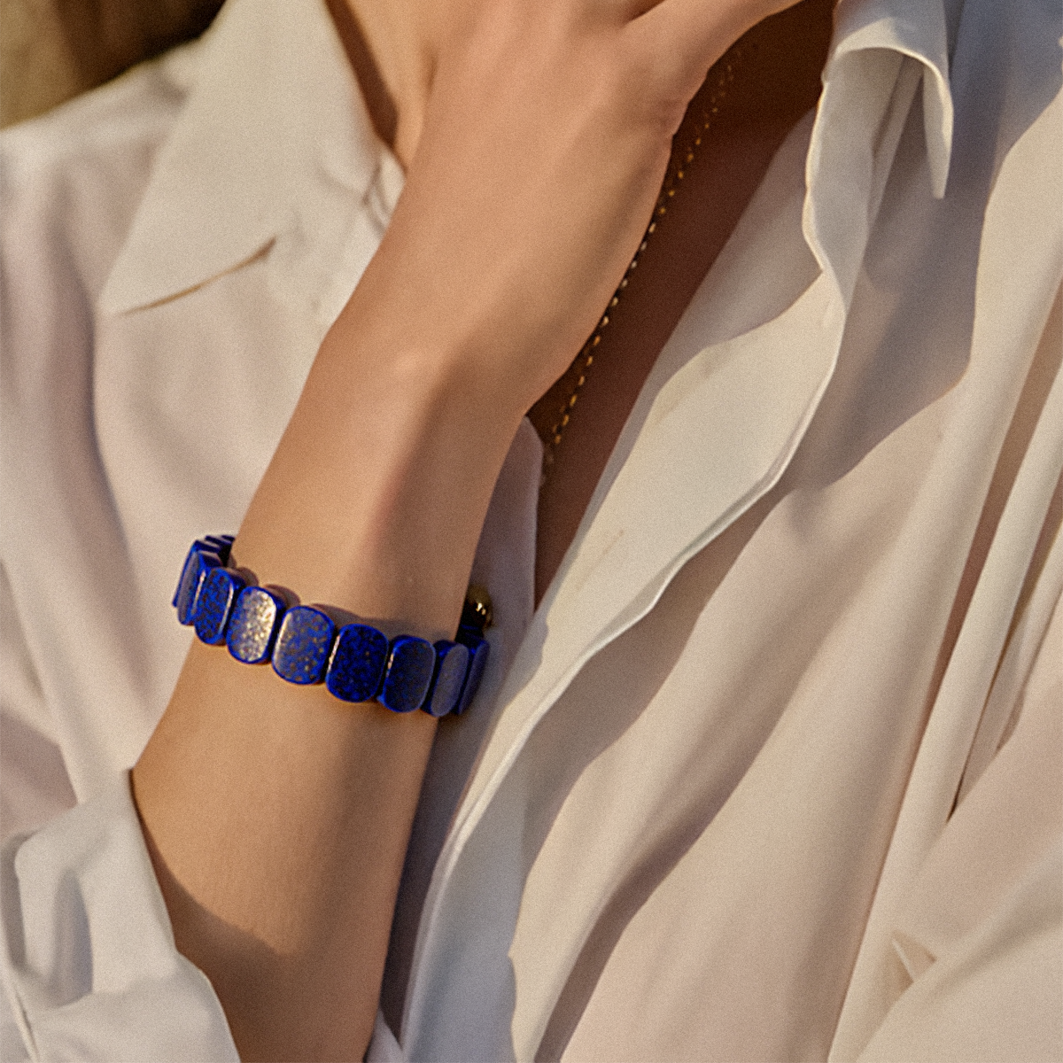 Lapis Lazuli Flat Beaded Bracelet – The Stone of Heaven