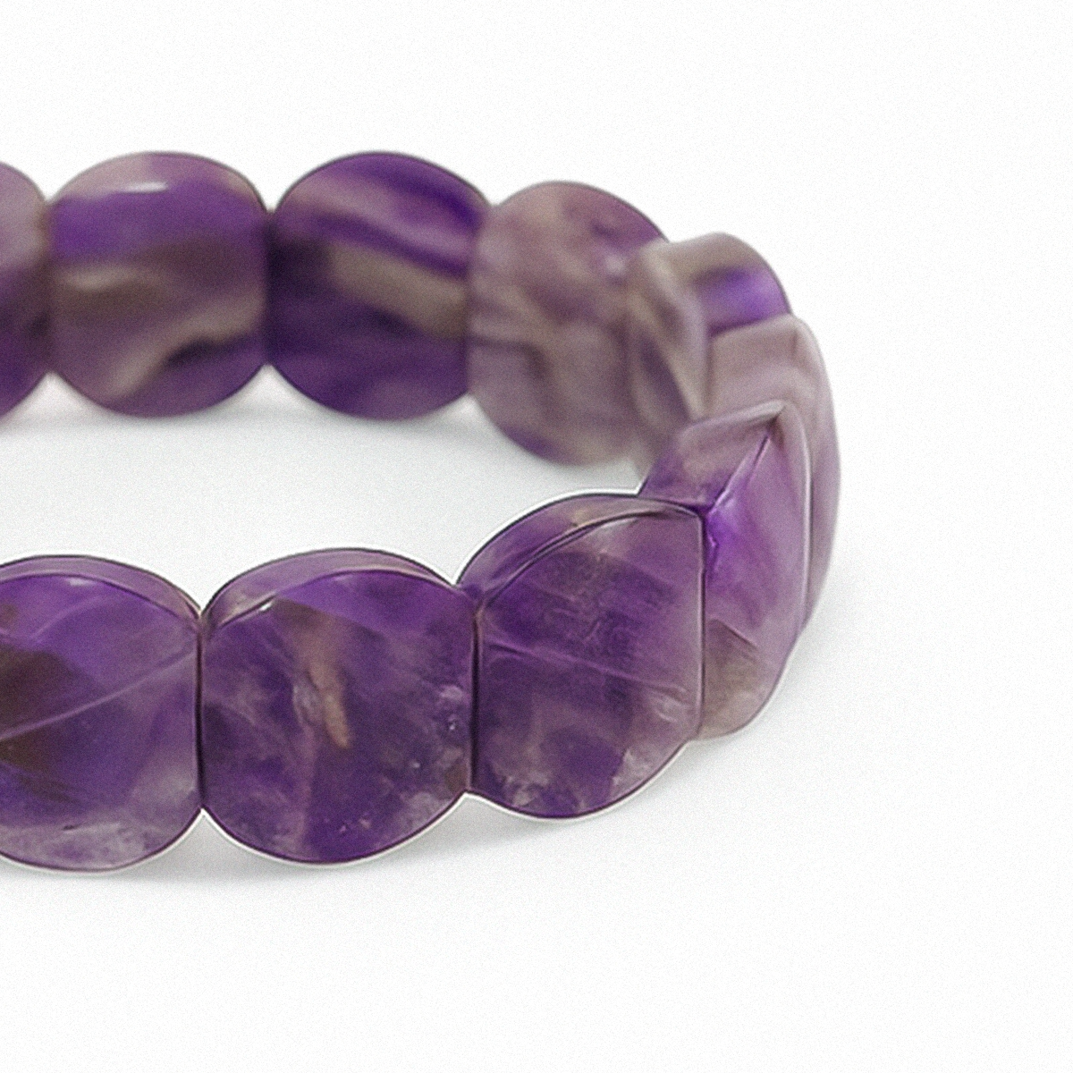 Amethyst Flat Beaded Bracelet – The Crown of Serenity