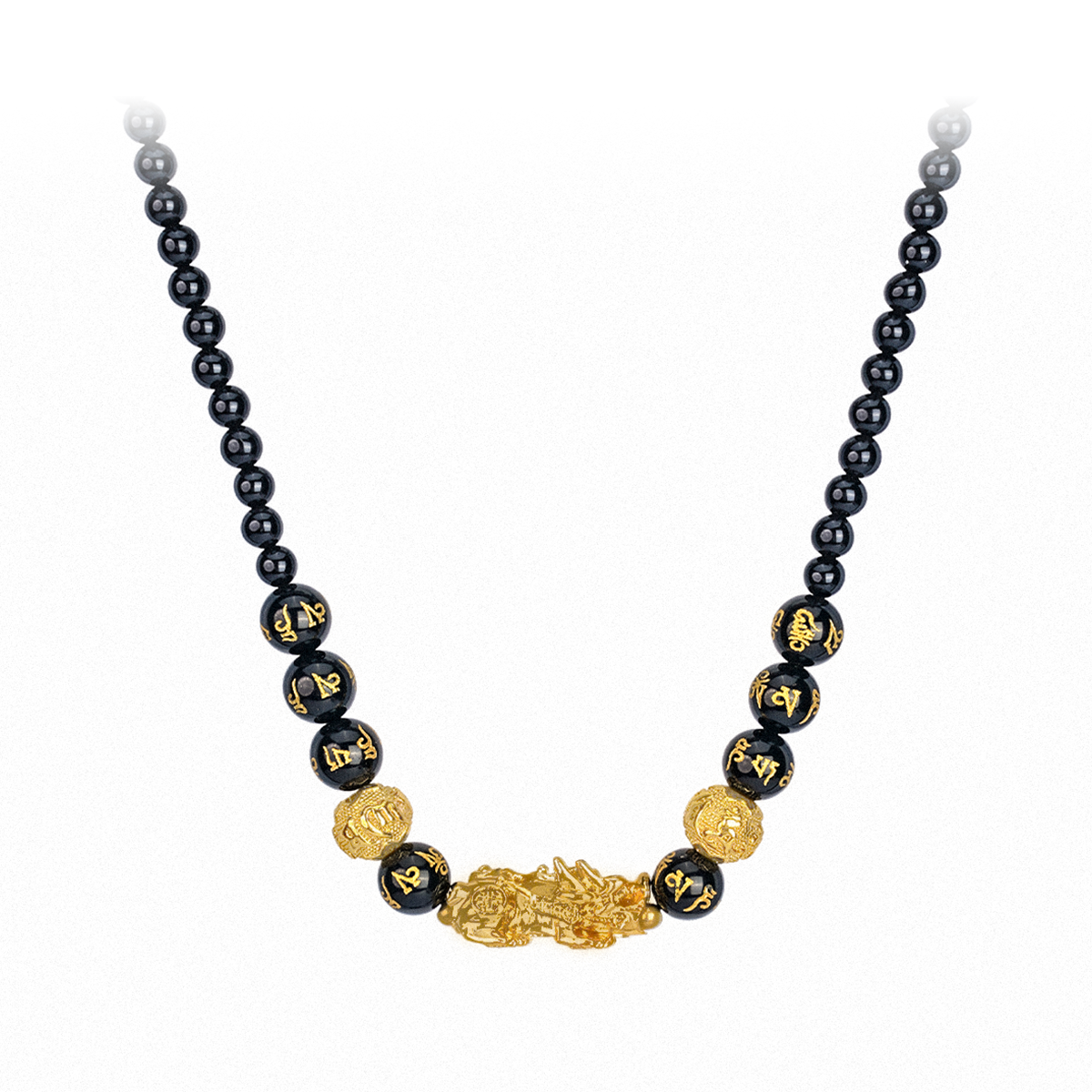Obsidian Pixiu Fortune Necklace - The Unyielding Protector