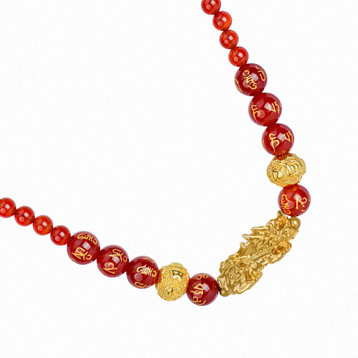 Red Agate Pixiu Fortune Necklace - The Flame of Courage