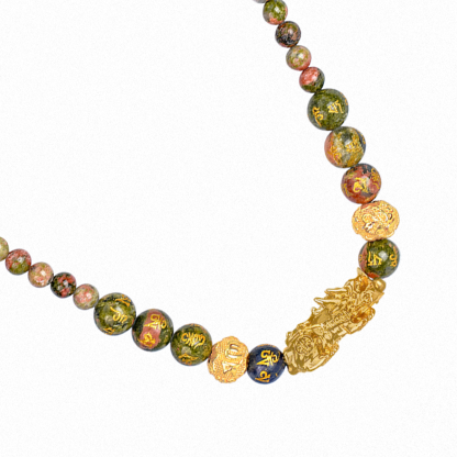 Chrysoprase Pixiu Fortune Necklace - The Bloom of Inner Peace