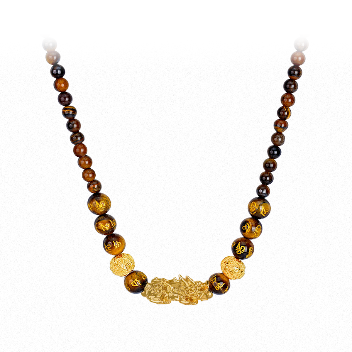 Tiger's Eye Pixiu Fortune Necklace - The Unyielding Gaze of Prosperity