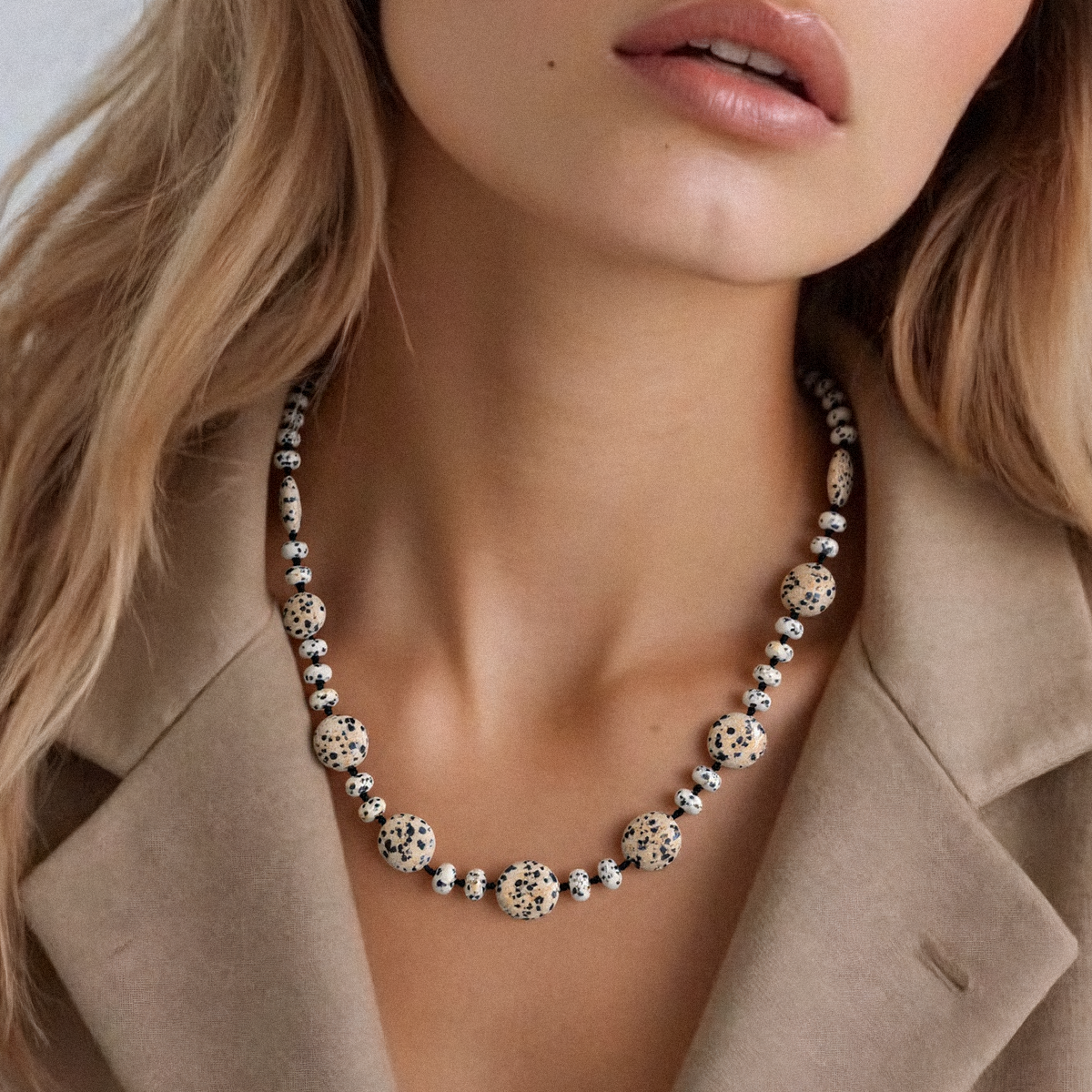 Dalmatian Jasper Harmony Necklace - The Bloom of Good Fortune