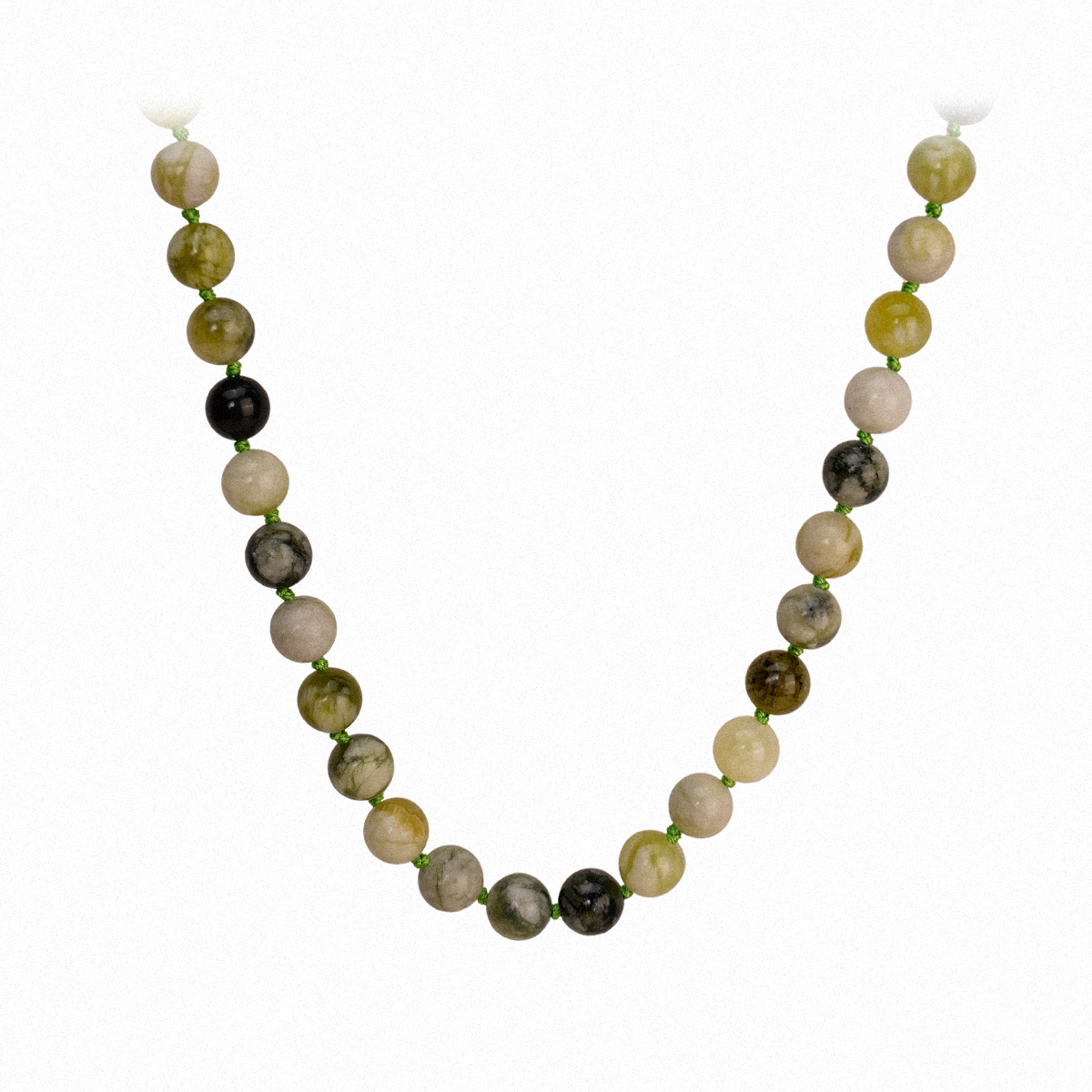 Qinghua Jade Beads Necklace – The Essence of Serenity