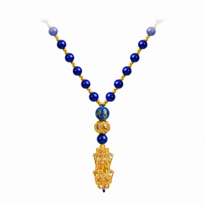 Lapis Lazuli Pixiu Pendant Necklace - The Essence of Wisdom and Wealth