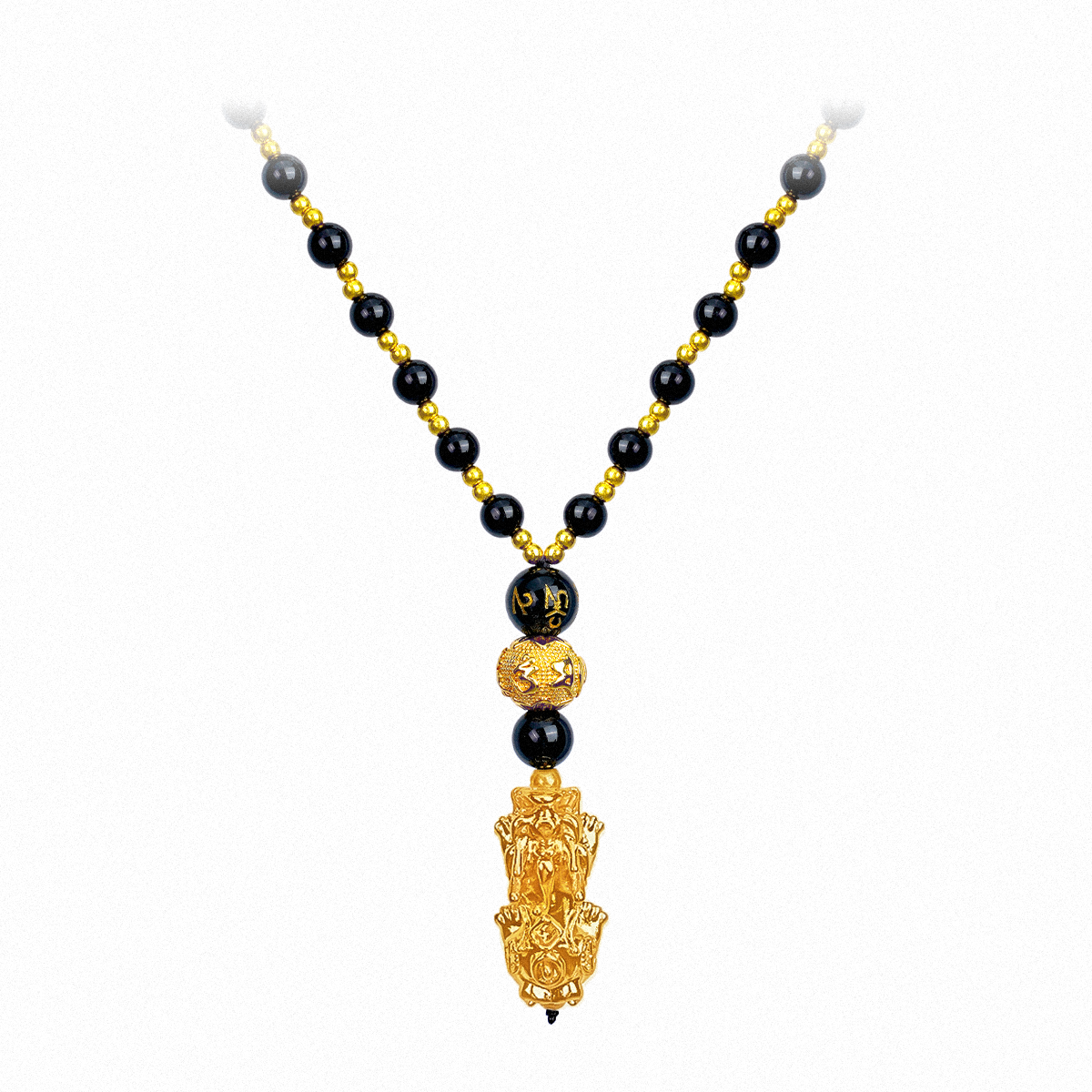 Obsidian Pixiu Pendant Necklace - The Shield of Strength and Prosperity