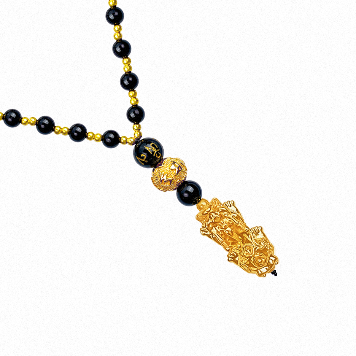 Obsidian Pixiu Pendant Necklace - The Shield of Strength and Prosperity