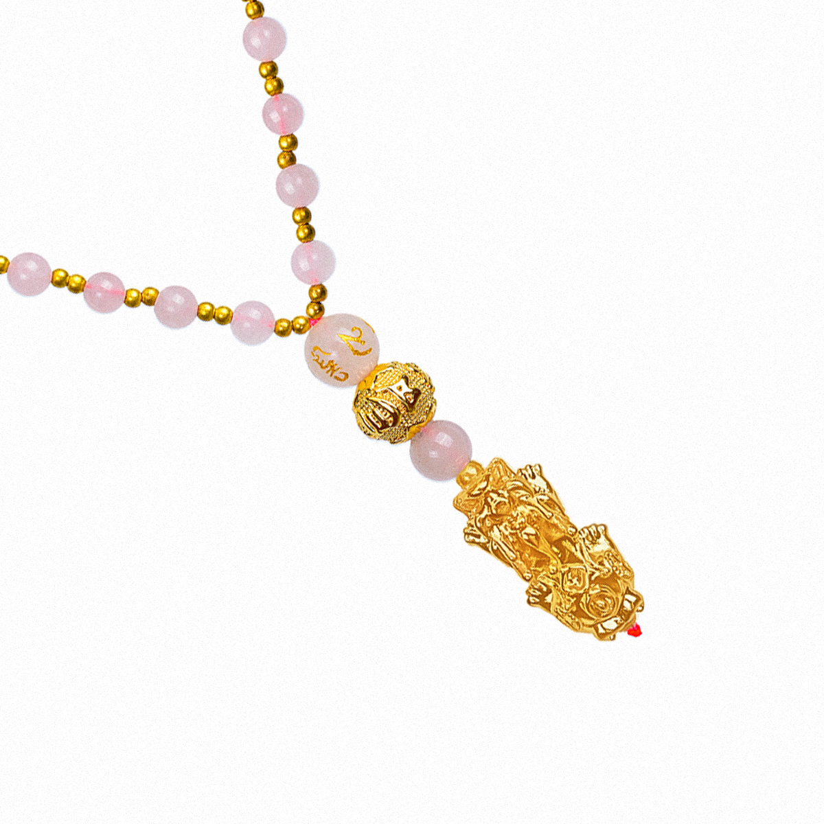 Rose Quartz Pixiu Pendant Necklace - The Embrace of Love and Abundance