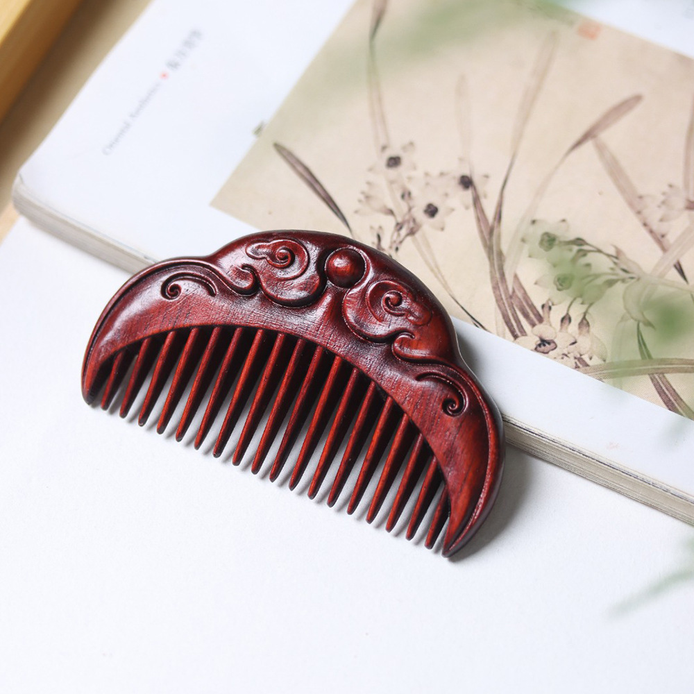 Auspicious Cloud Rosewood Comb – Stress Relief & Timeless Elegance