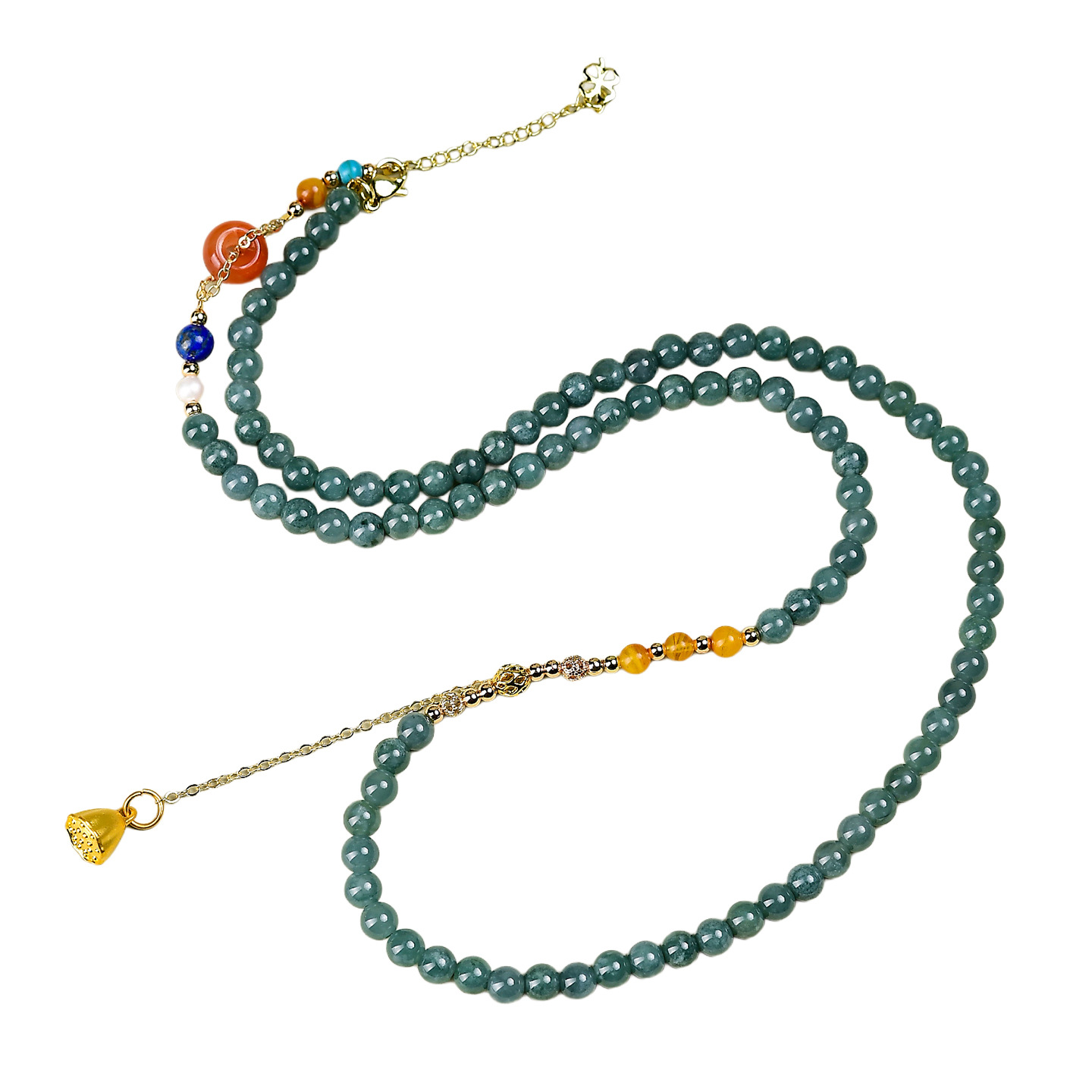 Blue Water Jade Necklace & Bracelet - Inner Peace, Spiritual Protection & Elegant Aura
