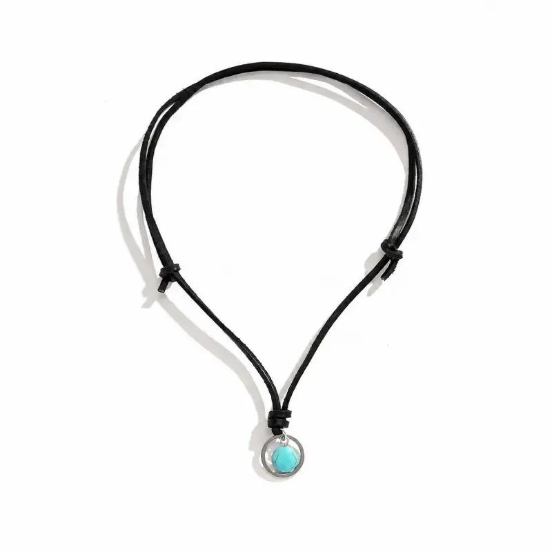 Bohemian Turquoise Drop Pendant Necklace – Calm, Protection & Free-Spirited Style