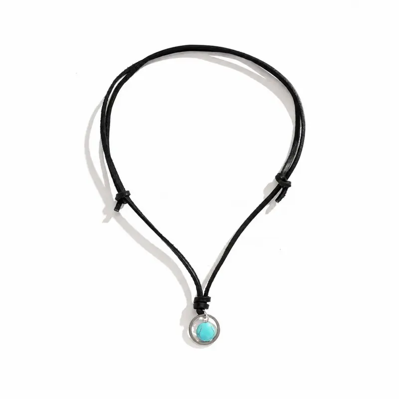 Bohemian Turquoise Drop Pendant Necklace – Calm, Protection & Free-Spirited Style