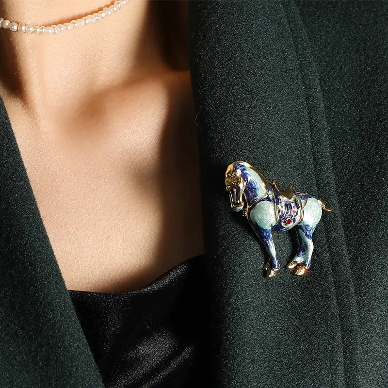 Cloisonné Horse Enamel Brooch for Artistic Spirit & Timeless Elegance