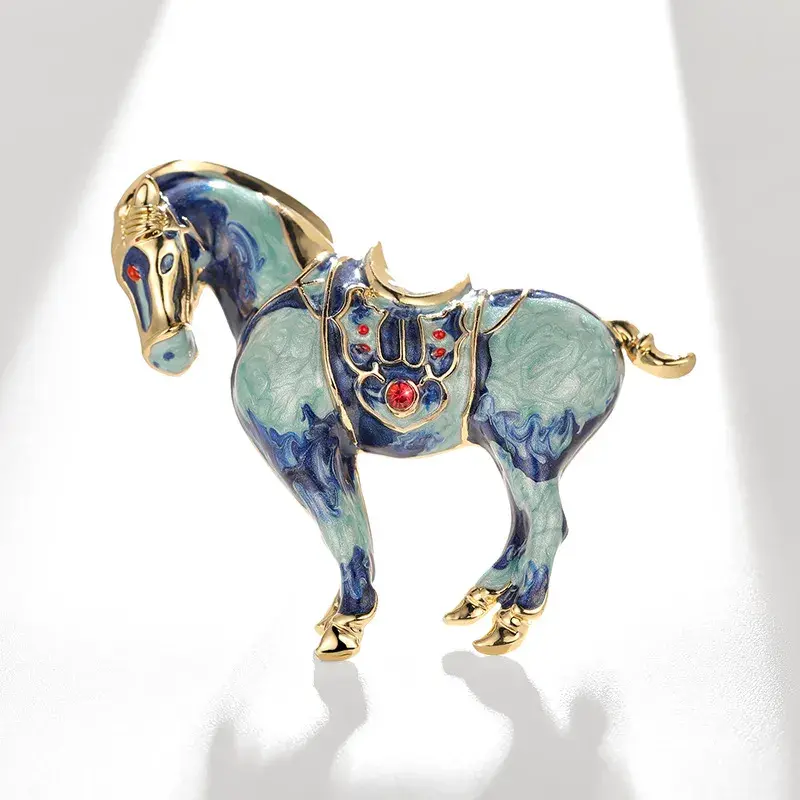 Cloisonné Horse Enamel Brooch for Artistic Spirit & Timeless Elegance