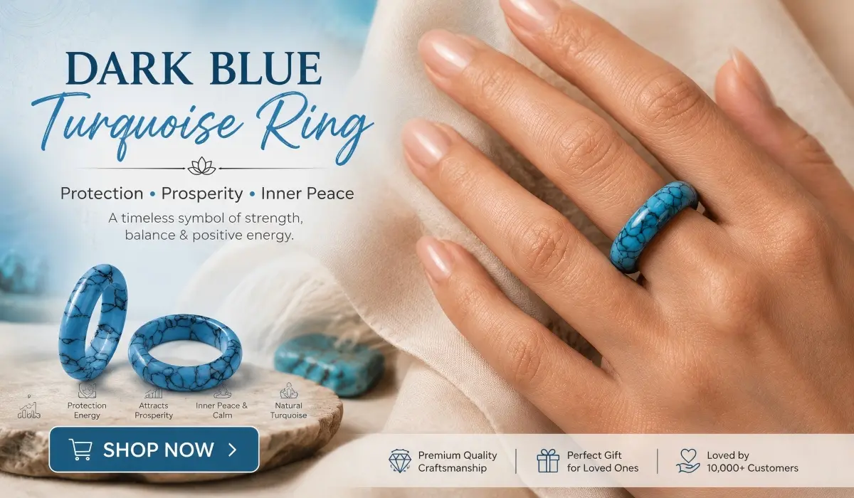 Dark Blue Turquoise Ring – Protection, Prosperity & Inner Peace