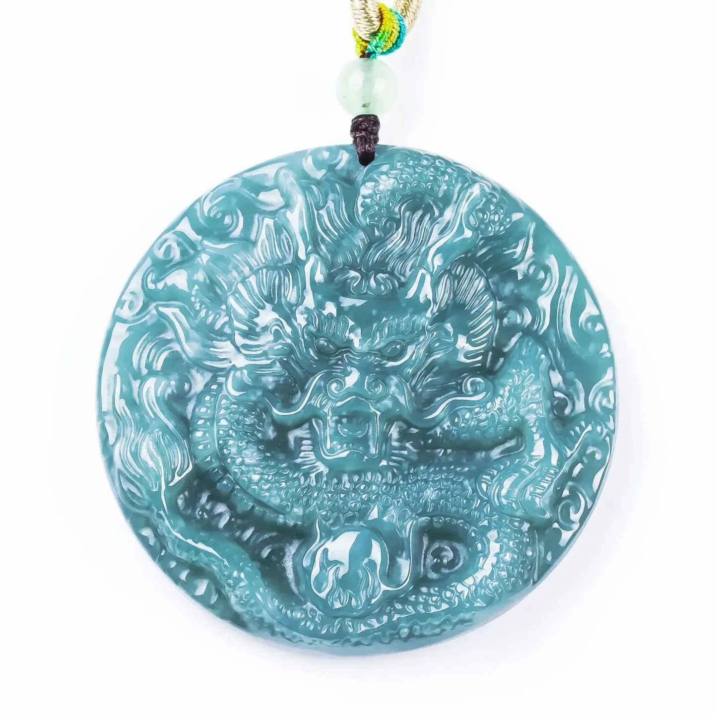 Dragon Natural Jadeite Necklace for Protection & Prosperity
