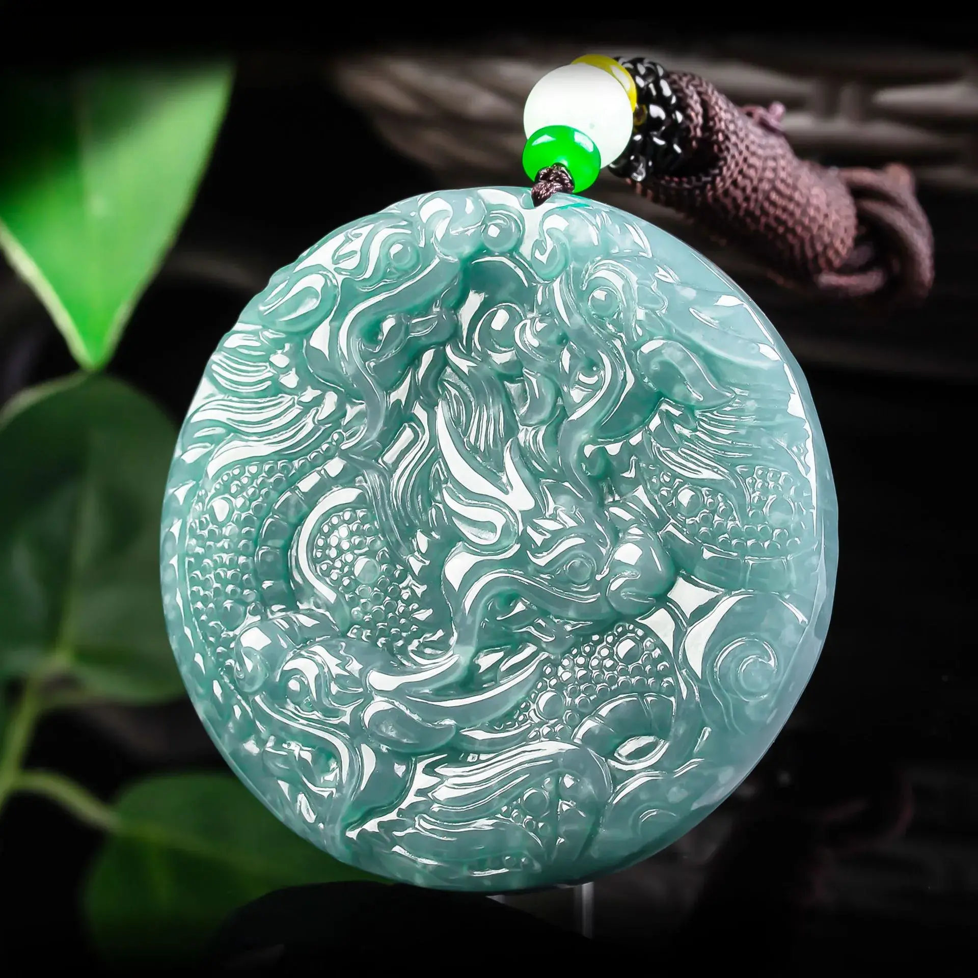 Dragon and Cloud Natural Jadeite Pendant – Protection, Prosperity & Success