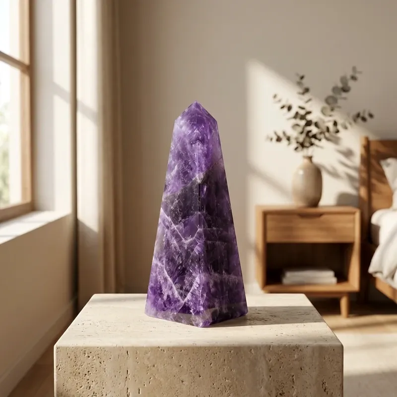 Dream Amethyst Pyramid – Inner Peace, Mental Clarity & Deep Sleep