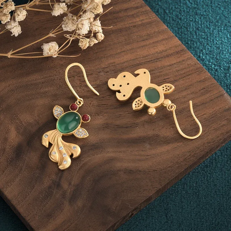 FengShui Jade Koi Fortune Earrings