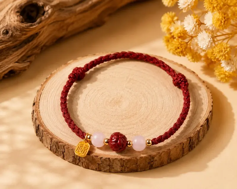 Fu Blessing Lotus Red Cord Bracelet – Success, New Beginnings & Loving Support