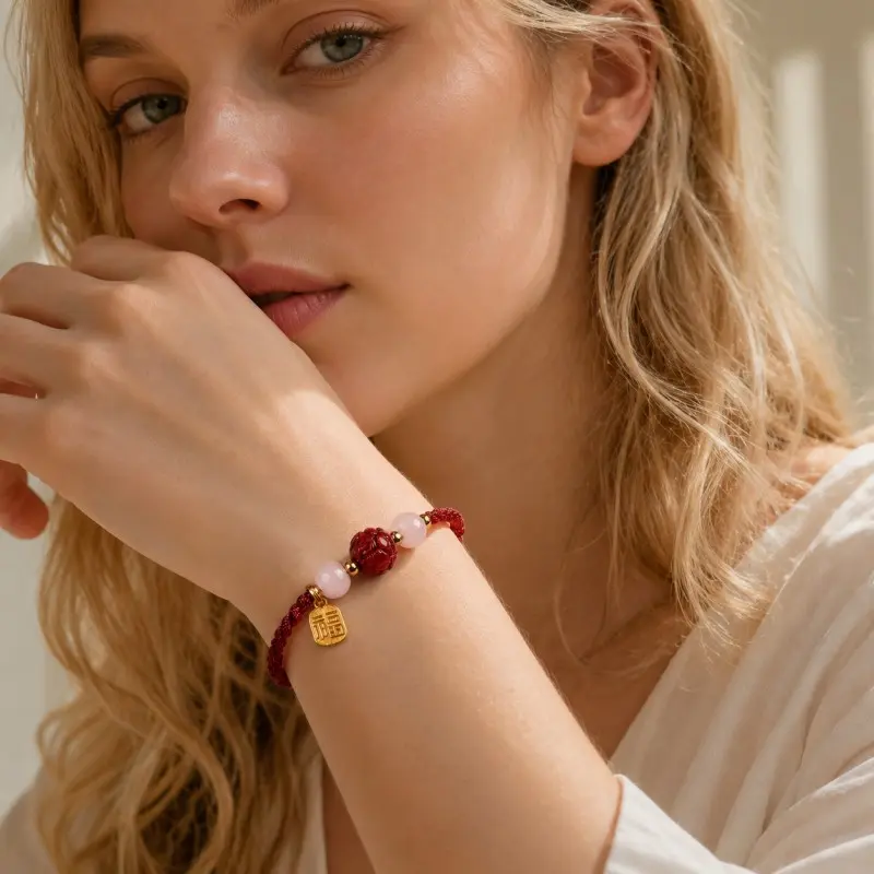 Fu Blessing Lotus Red Cord Bracelet – Success, New Beginnings & Loving Support