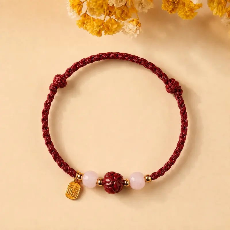 Fu Blessing Lotus Red Cord Bracelet – Success, New Beginnings & Loving Support