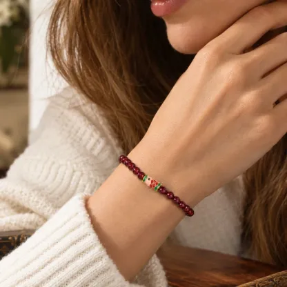 Garnet & Enamel Lucky Koi Bracelet – Prosperity, Perseverance & Good Fortune