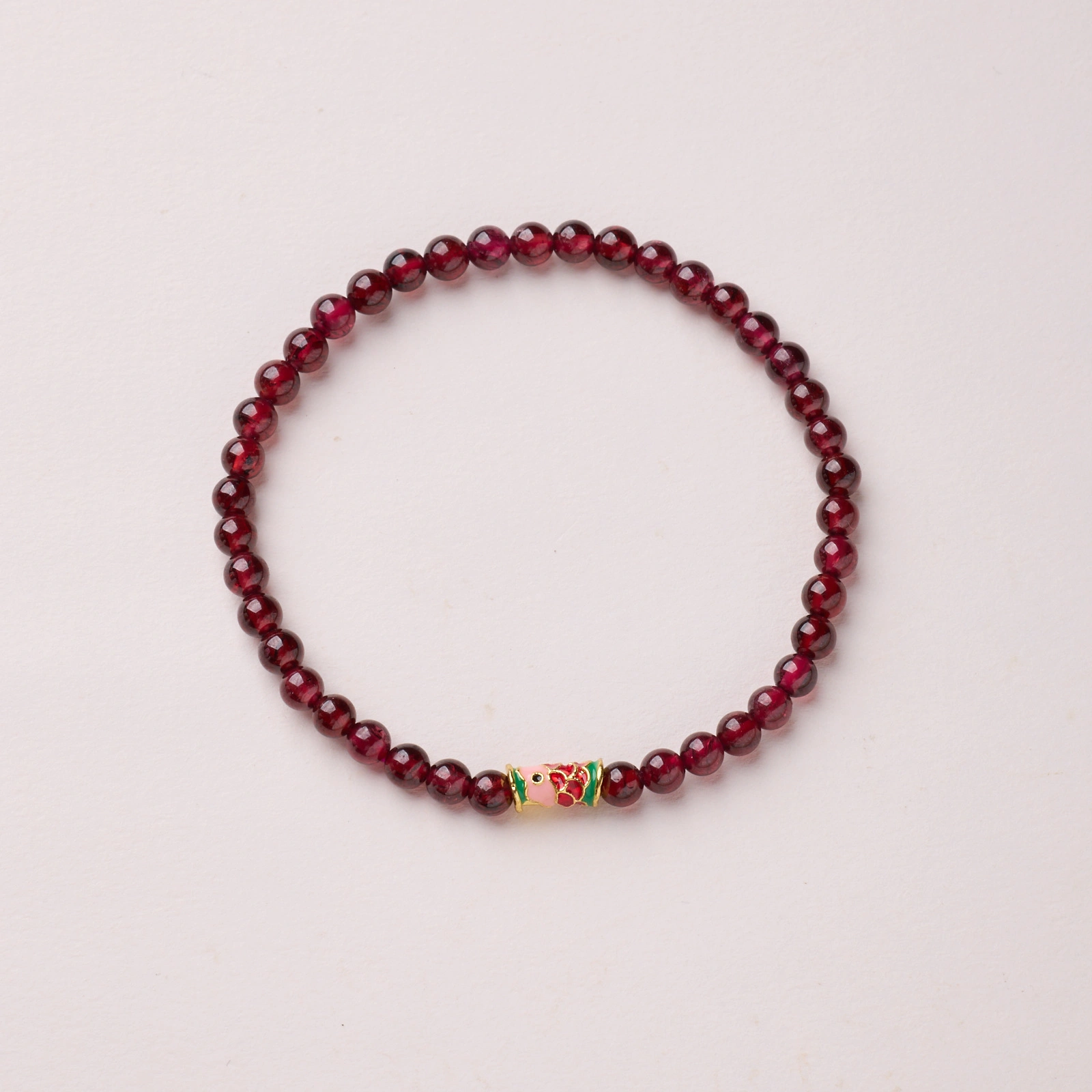 Garnet & Enamel Lucky Koi Bracelet – Prosperity, Perseverance & Good Fortune