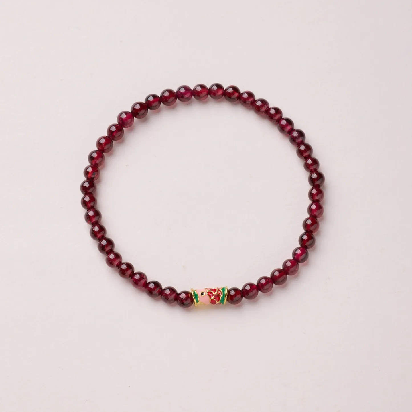 Garnet & Enamel Lucky Koi Bracelet – Prosperity, Perseverance & Good Fortune
