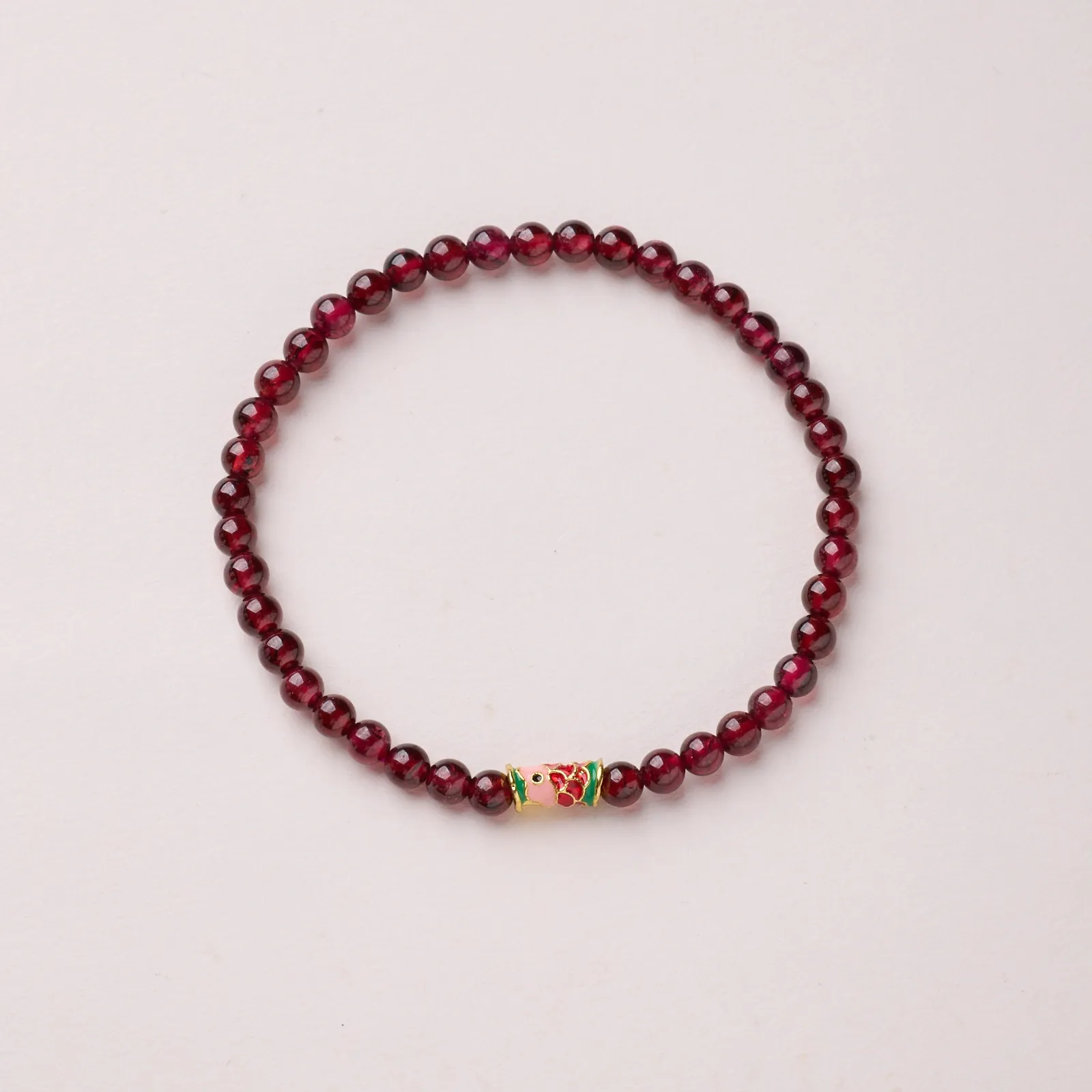 Garnet & Enamel Lucky Koi Bracelet – Prosperity, Perseverance & Good Fortune