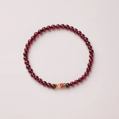 Garnet & Enamel Lucky Koi Bracelet – Prosperity, Perseverance & Good Fortune