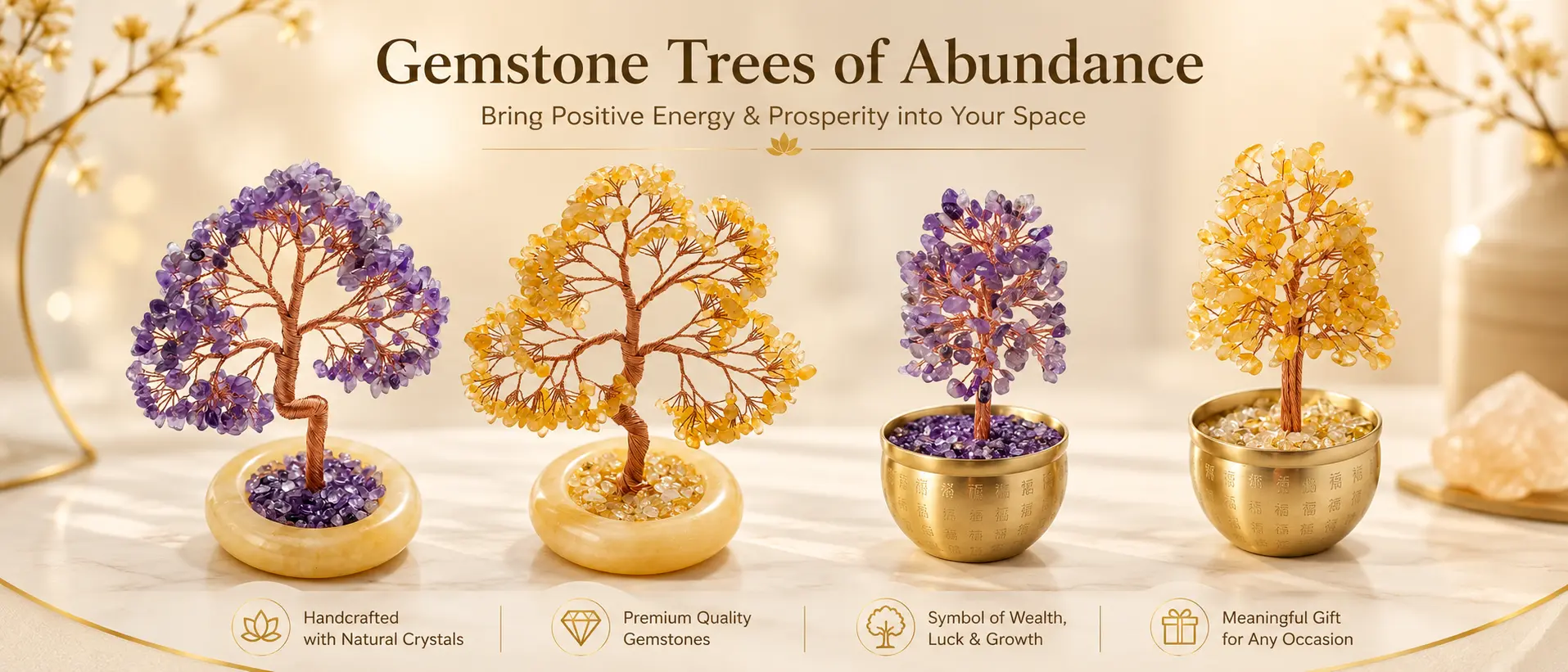 Gemstone trees of abundance elegance