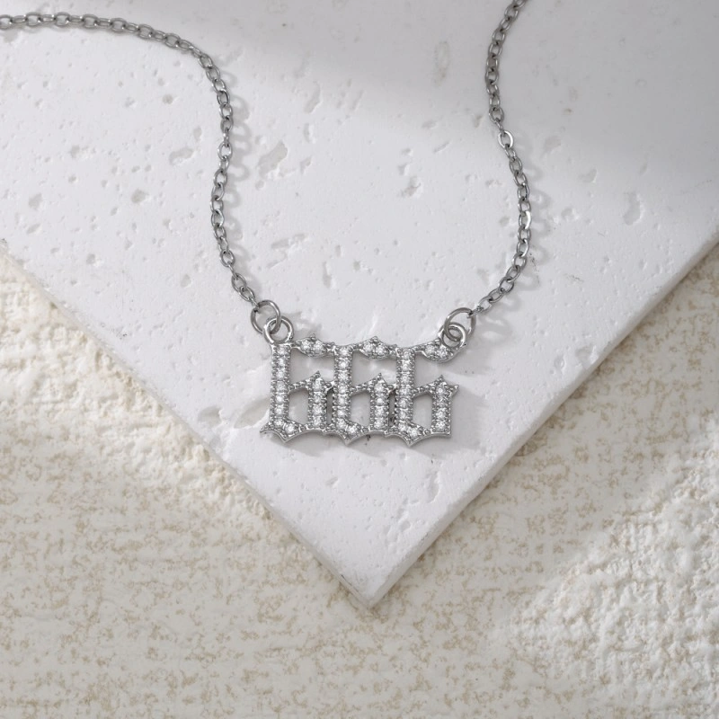 Gold & Silver-Tone Angel Number Necklace – Crystal-Set Stainless Steel Chain with Copper Pendant